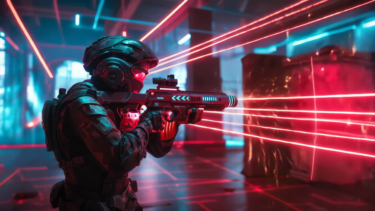 soldado futurista en acción