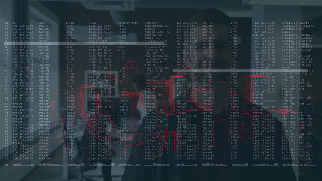 Working with data and graphs, people collaborating in office with animation