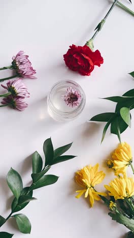 colorful floral arrangement with flowers and leaves