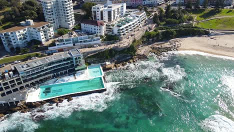 people swimming in bondi icebergs pool in summer