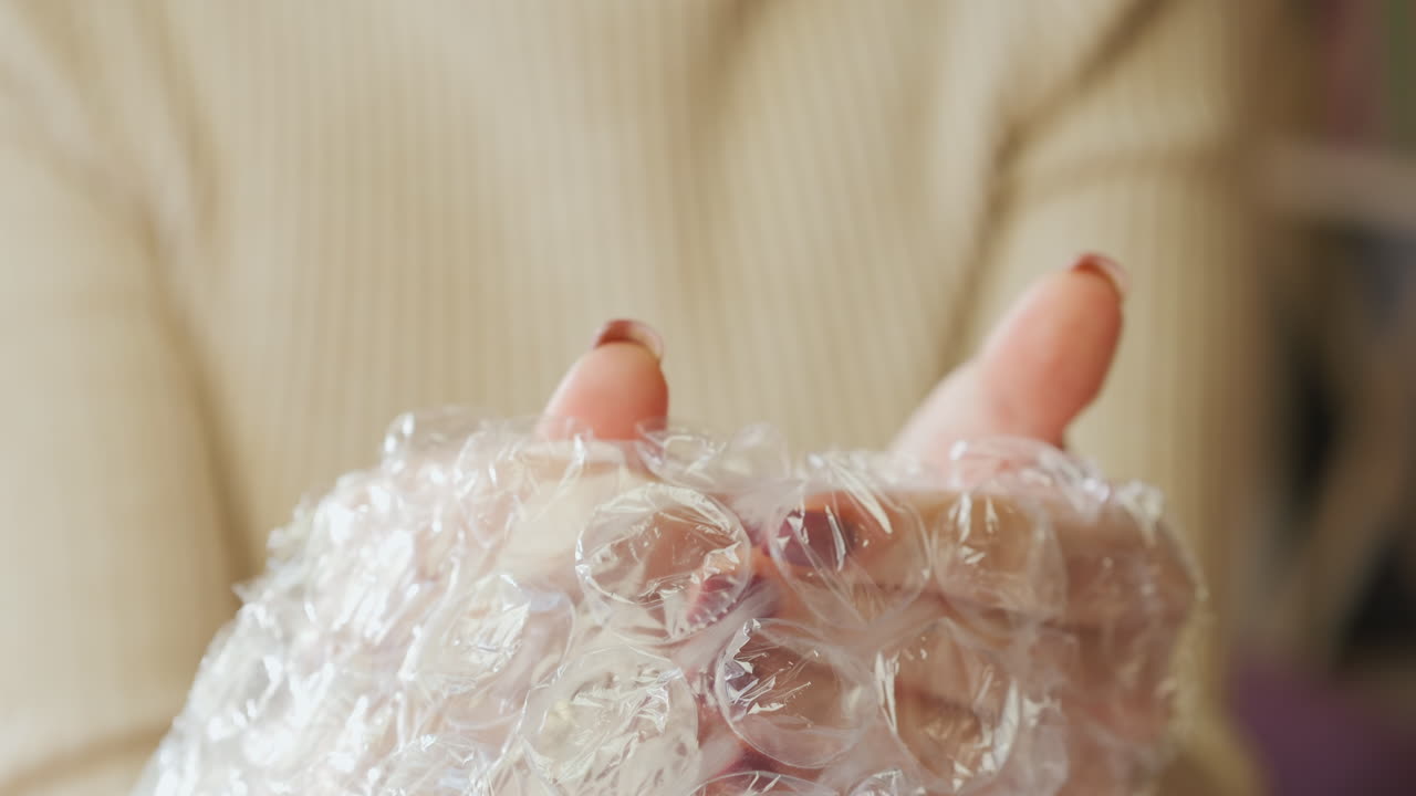 버블랩을 터뜨리는 여자 3