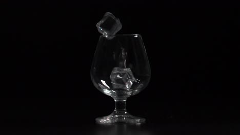 Droping Ice Blocks on glass Slow Motion 4K