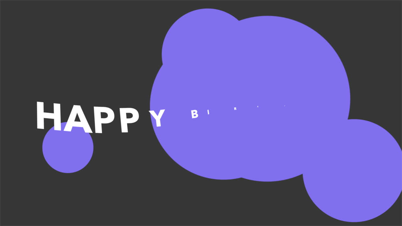 파란색과 보라색 배경으로 즐거운 생일 축하 카드