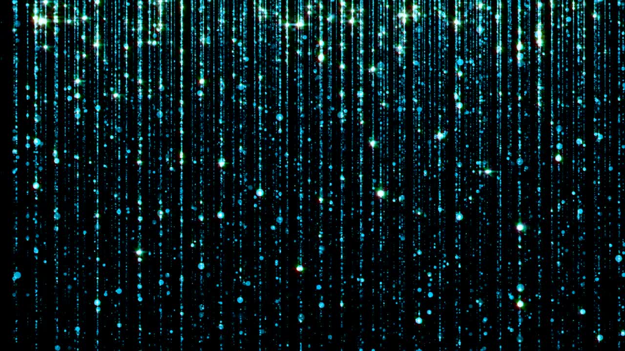 추상적으로 떨어지는 밝은 입자. 배경으로 화려한 비. 루프