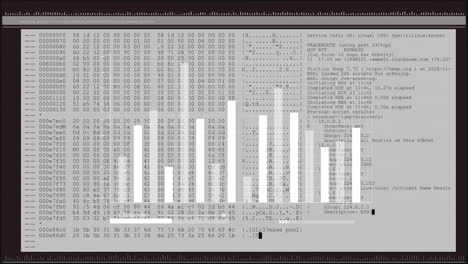 animación del procesamiento de datos sobre un fondo blanco