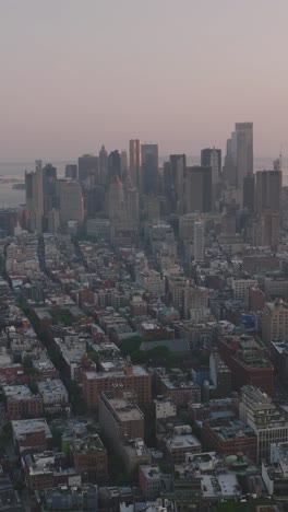buildings lined by streets. manhattan, new york city, usa