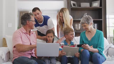 happy family in a house