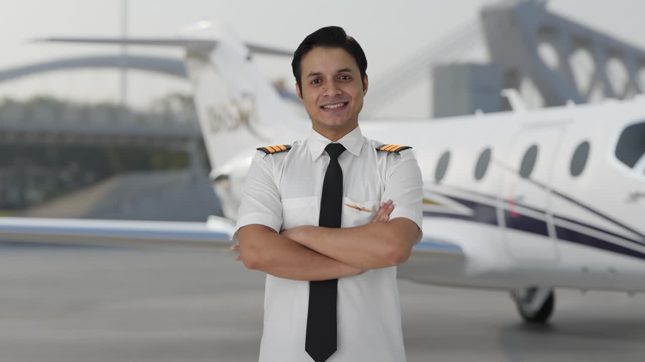 retrato del feliz piloto indio