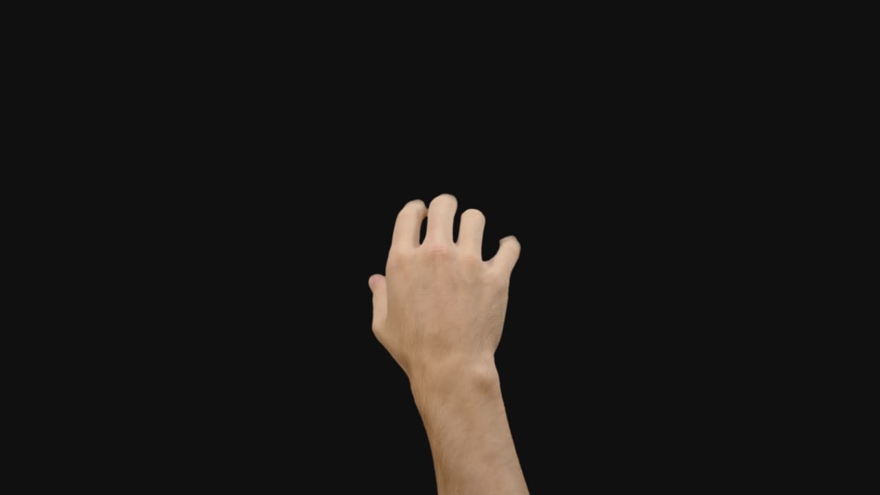 8 개의 다른 미리 키가있는 크로마 키의 세트 투명한 전체 손 잡기 제스처 녹색 화면에서 빠르고 느리게