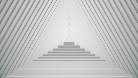 patrón de triángulos abstractos con efecto de compensación. animación de triángulo en blanco blanco. fondo abstracto para presentación de negocios. bucle sin costuras 4k 3d render