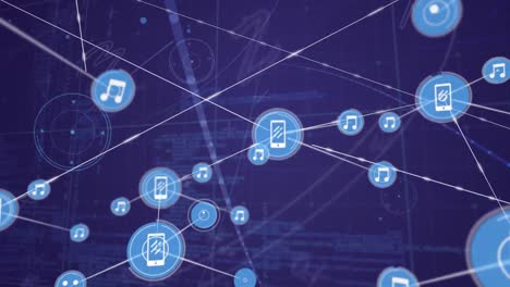 Animation-of-network-of-connections-with-icons-over-data-processing