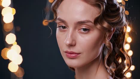 beautiful woman with vintage hair style