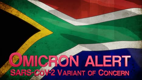 text omicron alart south africa flag pendamic covid 19 2021 new vriant od concern