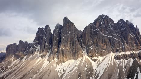 rocky italian dolomites mountains during a beautiful sunrise and sky