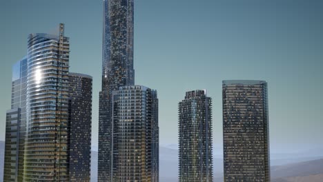 City-Skyscrapers-at-Night-in-Desert