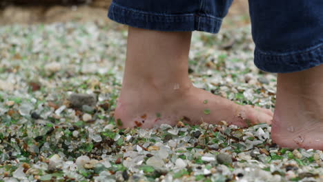 walking on a glass beach