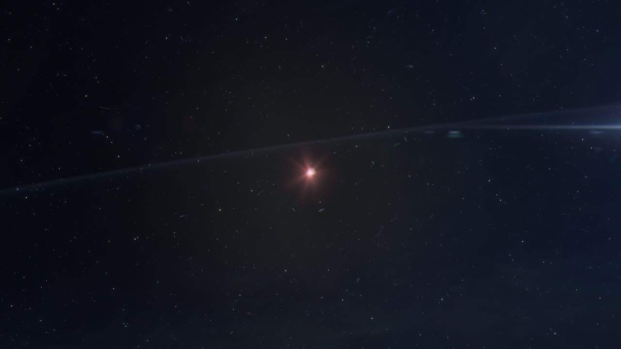 지구가 폭발하여 우주로 충격파를 보낸다.