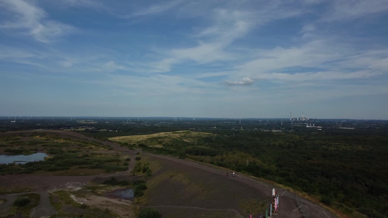 Hilltop View with Colorful Sculptures