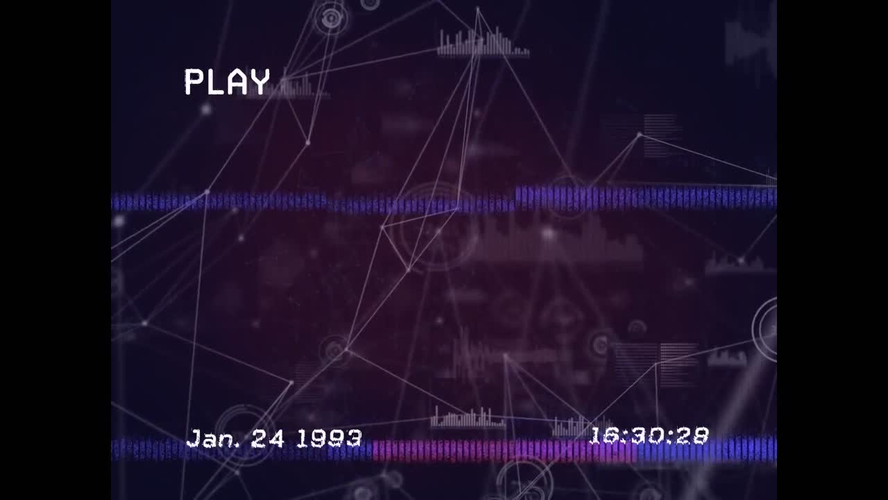 Animation of interference over network of connections on black background