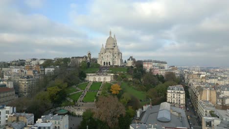 amazing dome of basilica of sacred heart cathedral in paris, france