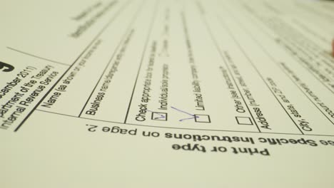 formulario de impuesto que se está rellenando