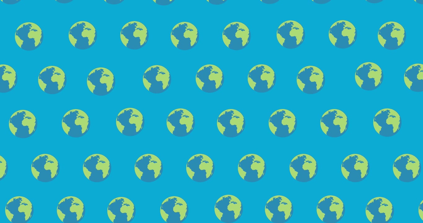 Animation of a globe in a repeating pattern