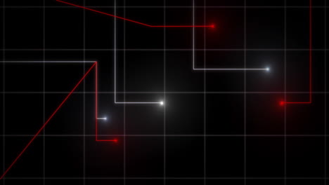 animation of network of connections with light spots