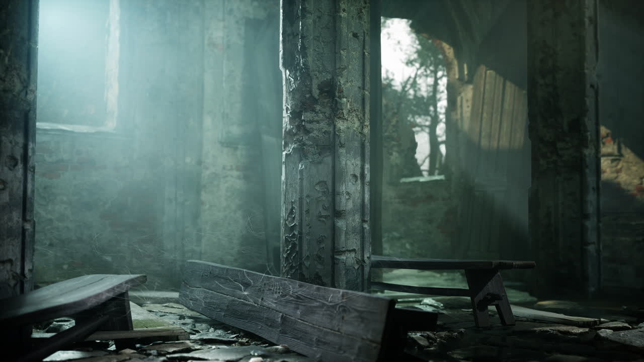 заброшенный интерьер церкви