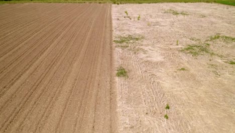 Vista-Aérea-Del-Campo-De-Trigo-Después-De-La-Cosecha