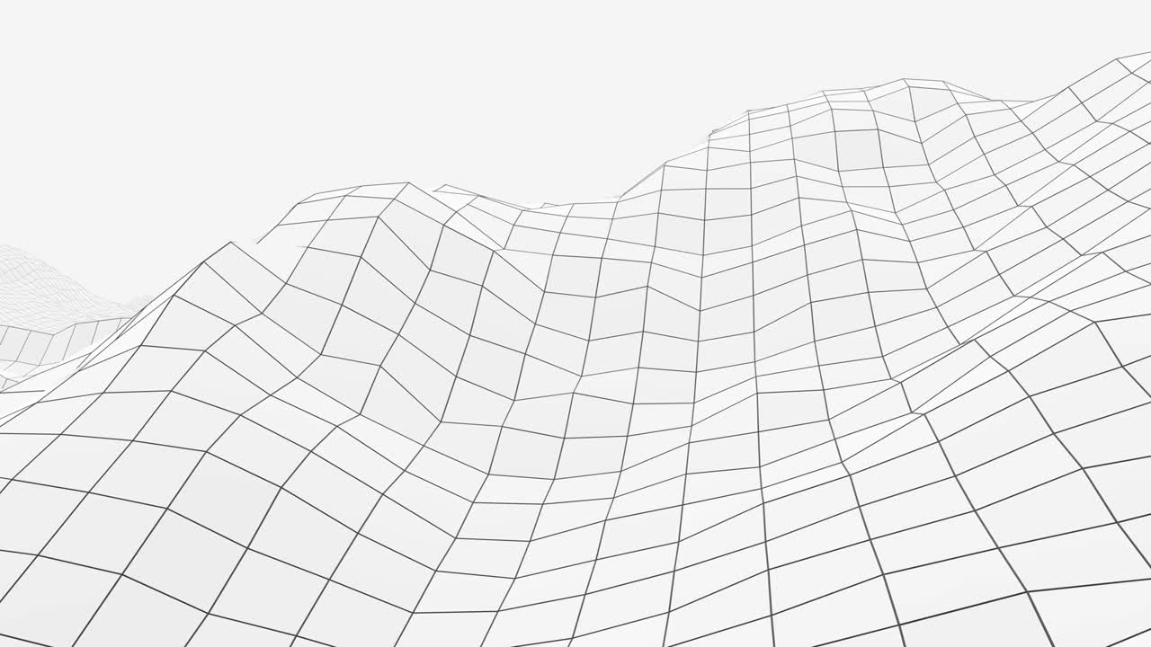 Fly over a futuristic landscape. Seamless looping animation