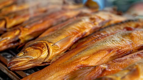 smoked fish on a grill
