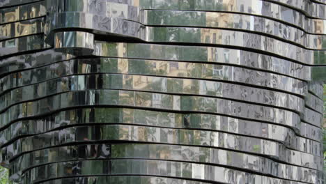 reflective metal building facade