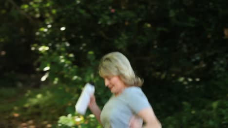 senior woman running