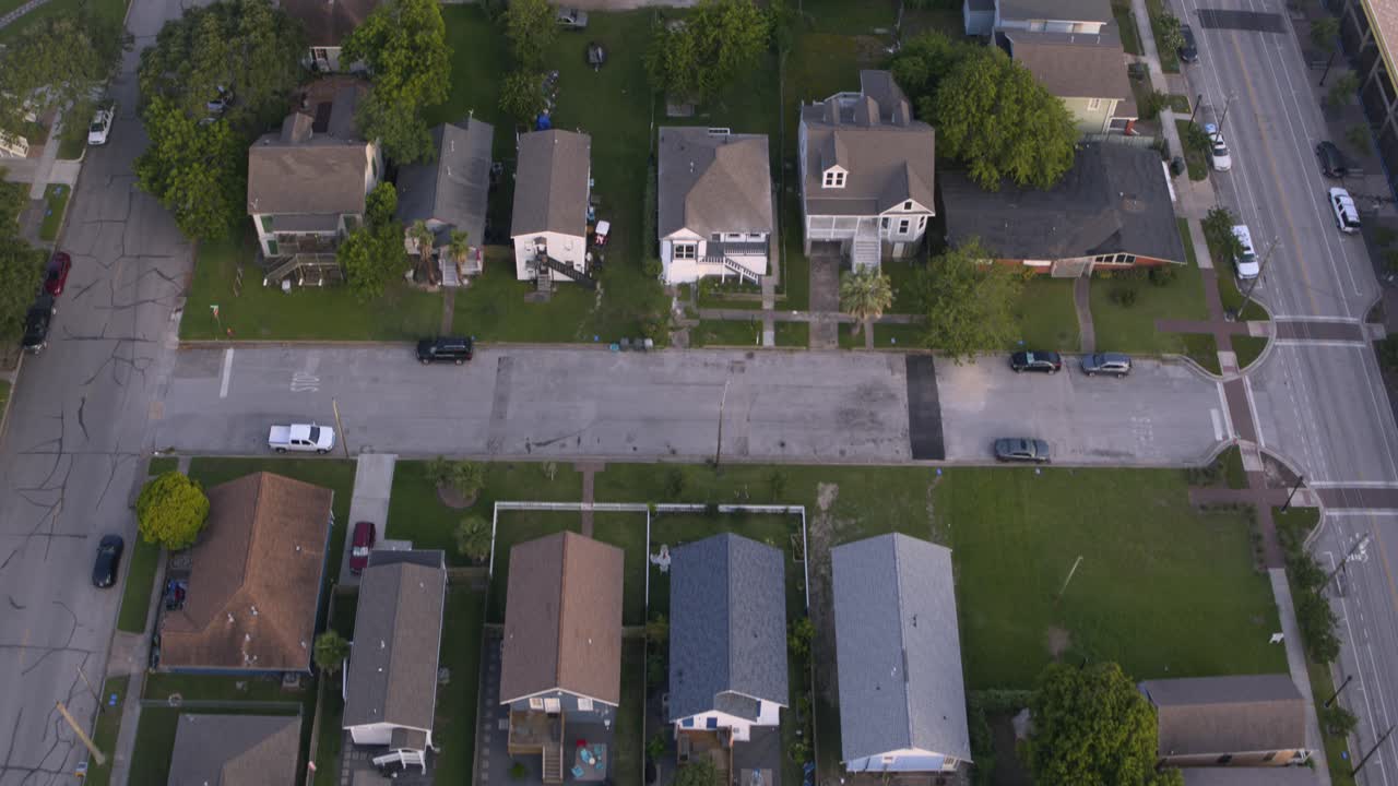 vista de drones de las casas en galveston, texas