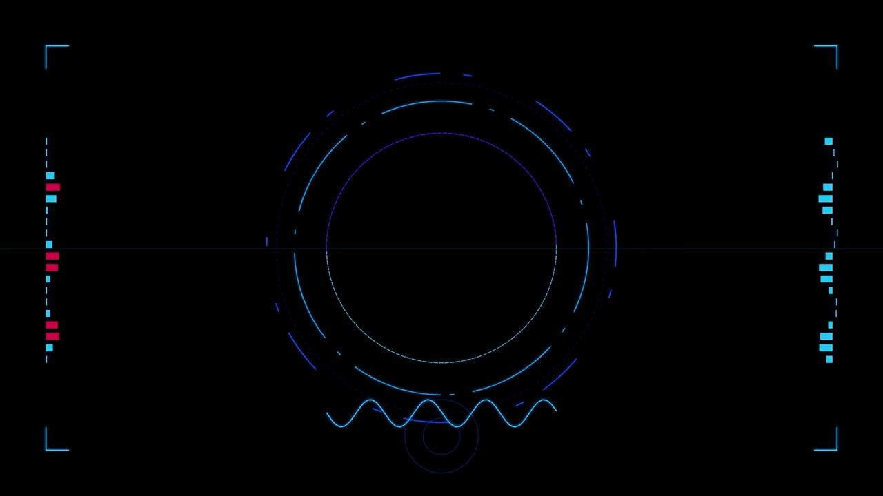 Interface HUD Digital Futurista com Animação de Varredura Circular