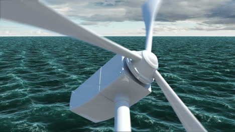 molino de viento con las palas girando