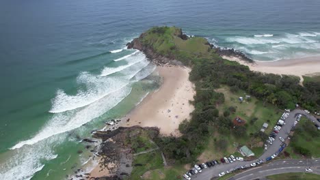 Norries-Headland-and-Cove-Along-The-Coral-Sea---Bogangar-In-Tweed-Shire,-NSW,-Australia