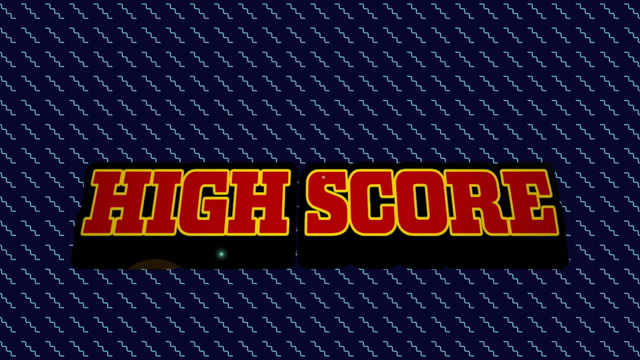 Animation of high score text over multiple zigzags