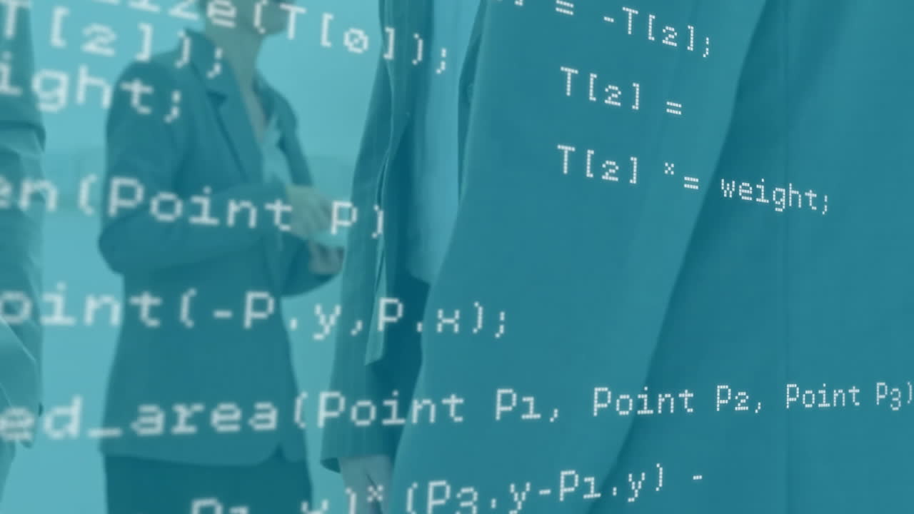 사무실에서 다양한 사람들을 대상으로 데이터 처리의 애니메이션