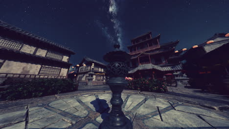 nighttime view of a chinese town