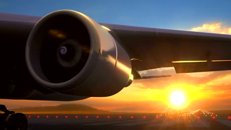 close to airplane turbo jet engine rotating with visible exhaust seamless loop