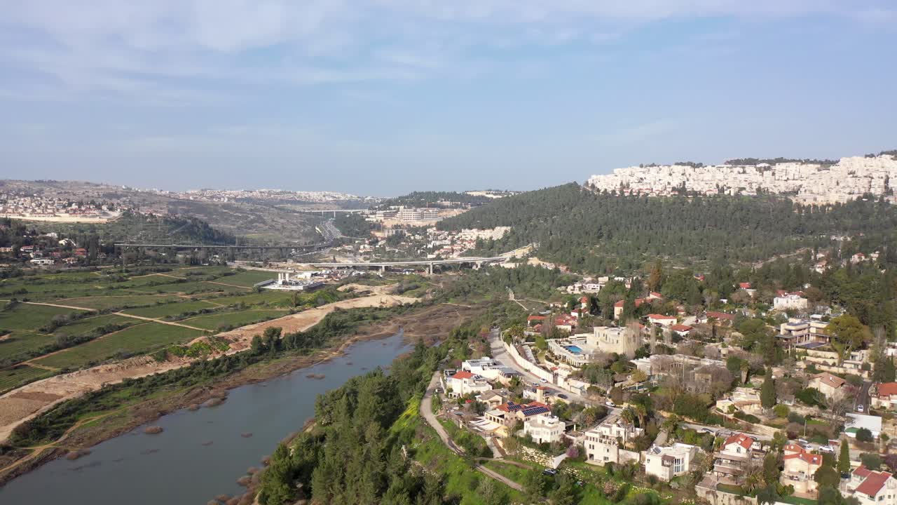vista aérea de las colinas y el valle de jerusalén