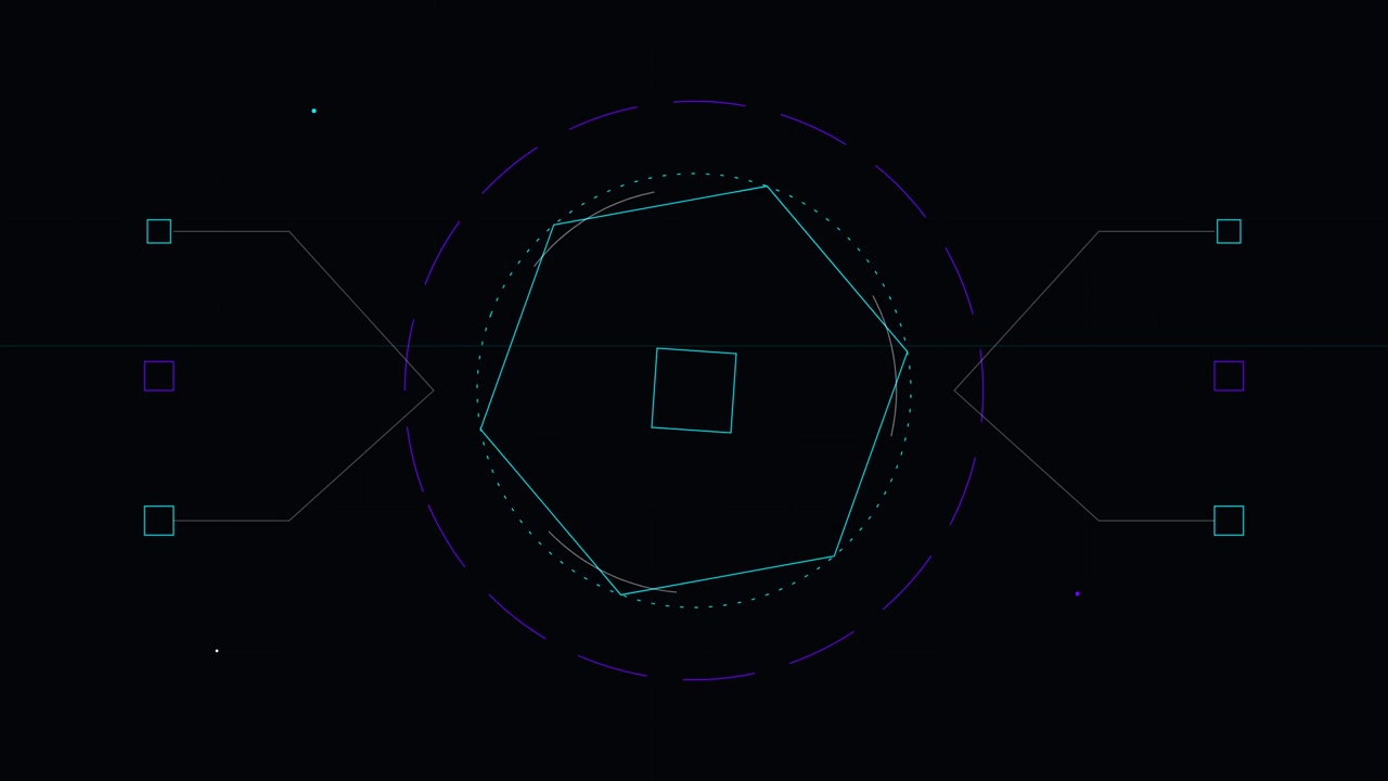 Abstract Digital Geometric HUD Interface Animation