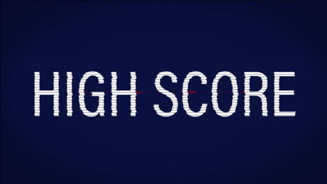 animation of high score text over blue background with shapes