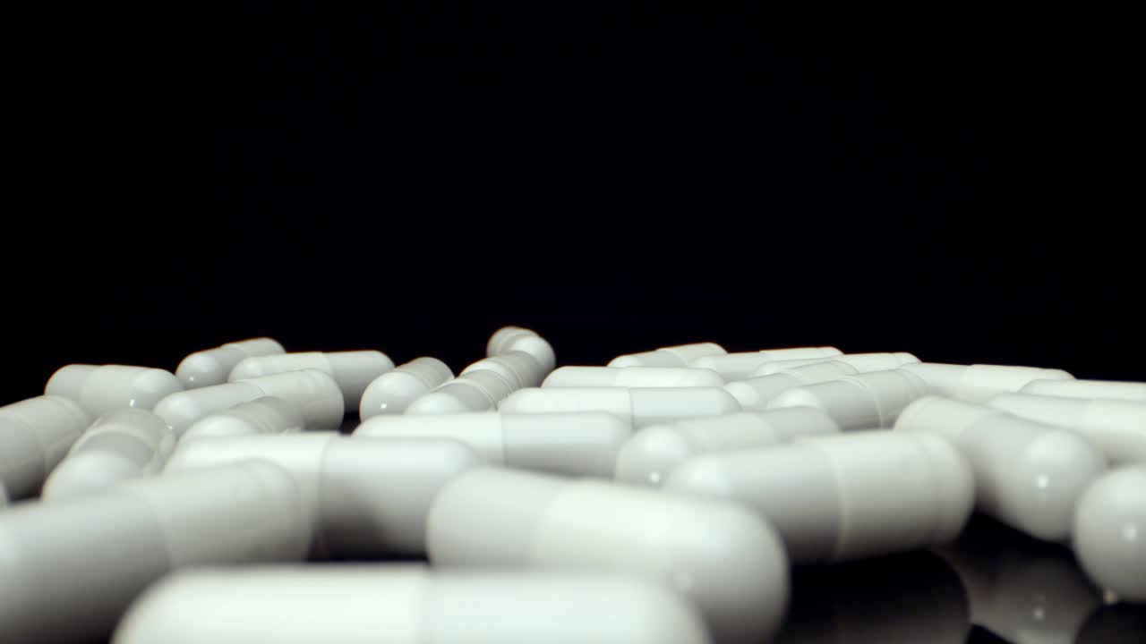 White healthy diet suplement Medicine pills 4k  mega super macro view shoot HQ