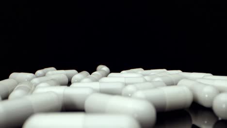 white healthy diet suplement medicine pills 4k  mega super macro view shoot hq