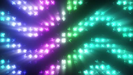 luces intermitentes coloridas con bombilla de humo foco de iluminación luces de inundación flecha vj led escenario de pared led pantalla intermitente luces. animación de bucle sin costuras