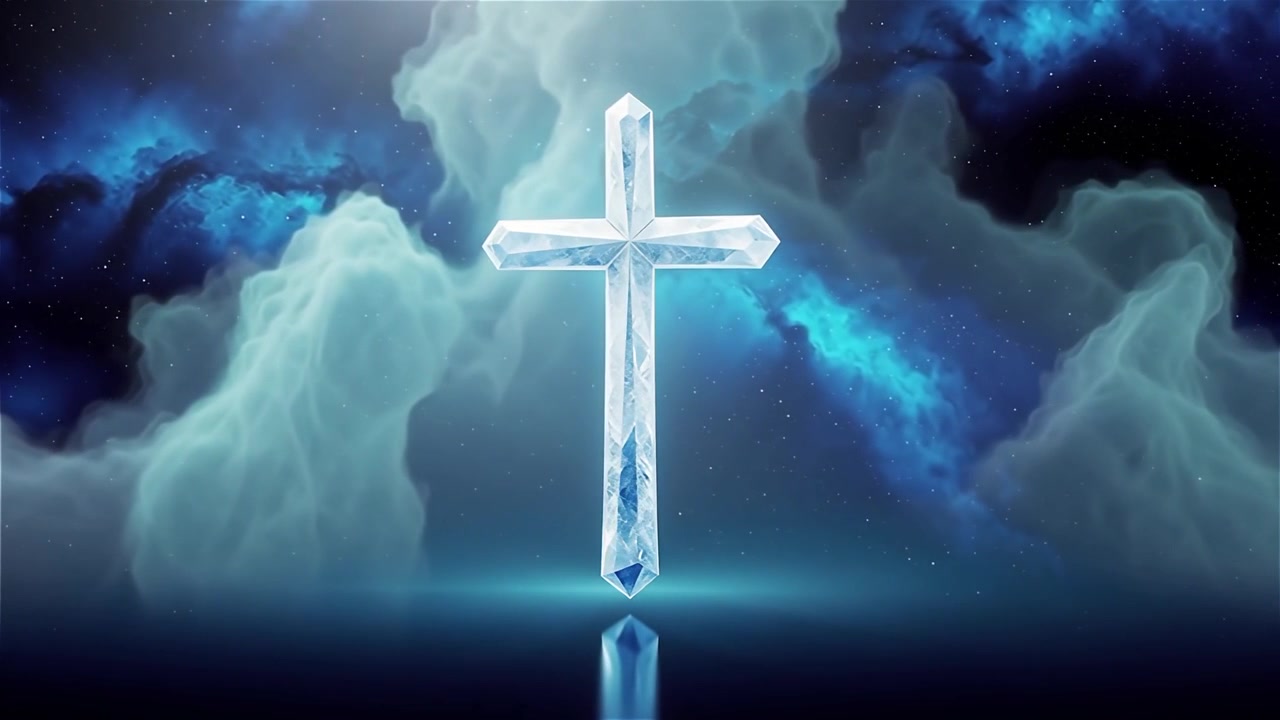Christian Cross Heavenly Light Worship Background