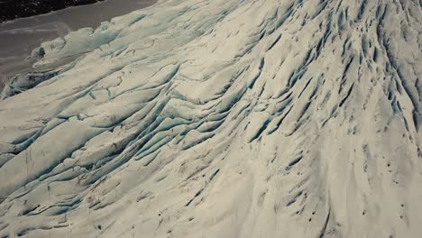 lengua glaciar en islandia, filmada por un dron desde múltiples ángulos
