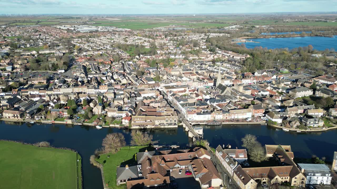 st ives cambridgeshire uk high drone 공중 관점